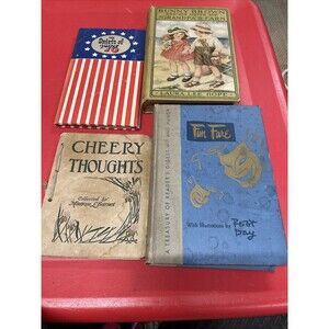 Lot of 4 Vintage Antique Books Cheery Thoughts Fun Fare Spirit Of 76 Laura Hope